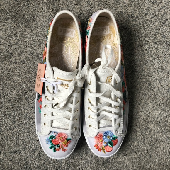 Rifle Paper Co. Shoes - Rifle Paper Co./Keds Garden Party Embroidered Mesh Triple Kick Sneakers NWT